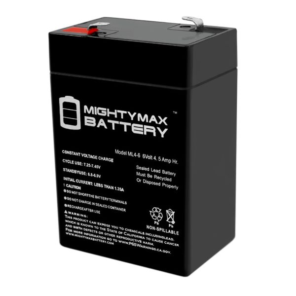 6V 4.5AH Replacement Battery Compatible with Rechargeable Interstate SEC0905