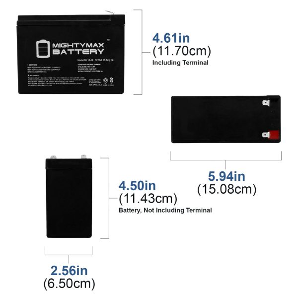 12V 10AH SLA Battery Replacement for Powertron H1X6XST