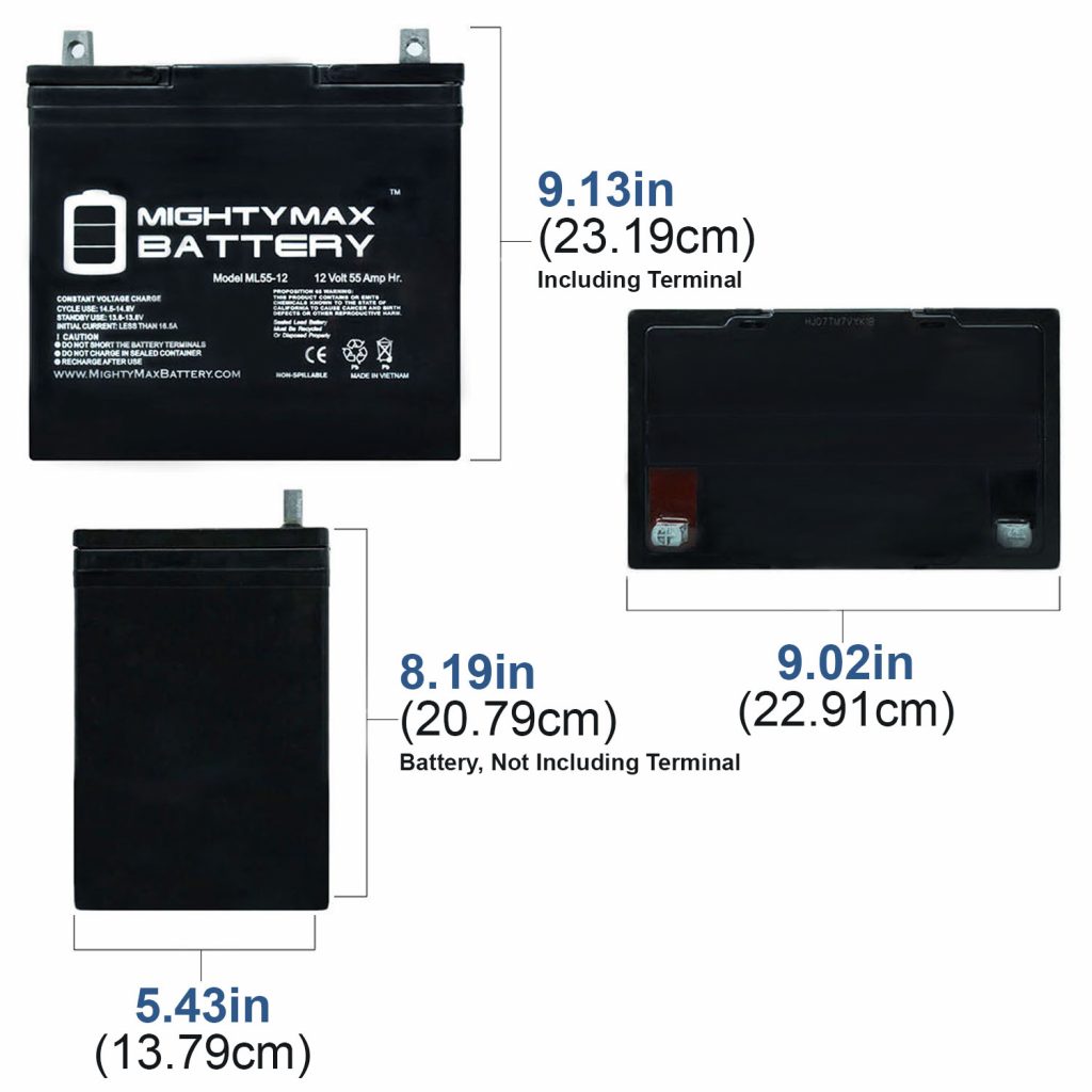 12v 55ah Battery For Golden Compass Hd Power Wheelchair Model Gp620