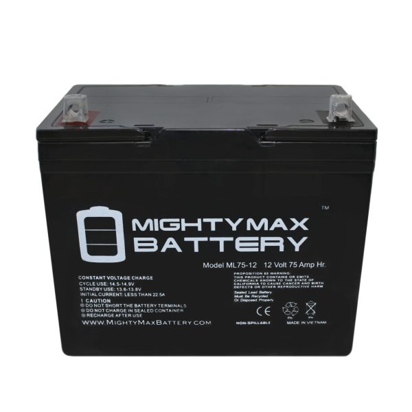 12V 75Ah SLA Battery Replacement for Wayne WSS30VN - MightyMaxBattery