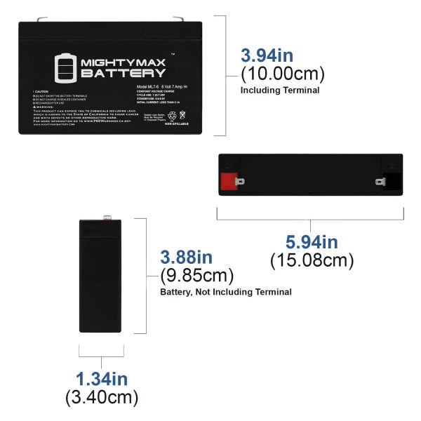6V 7Ah Battery Replaces Bella Betty Daisy Vapor ES300, E200, E300