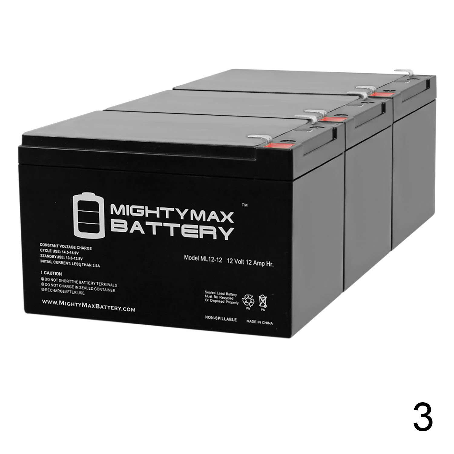 ML12-12 - 12V 12AH F2 SLA AGM DEEP-CYCLE RECHARGEABLE BATTERY ...