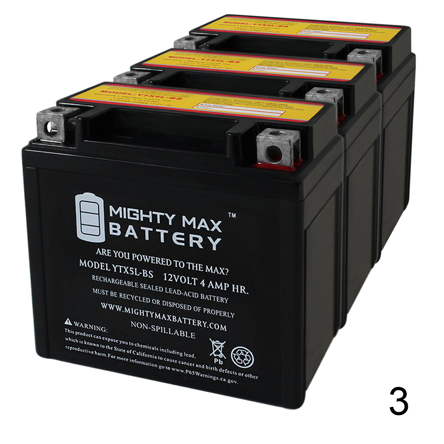 YTX5L-BS MOTORCYCLE BATTERY REPLACEMENT – 12V 4AH – 55 CCA ...