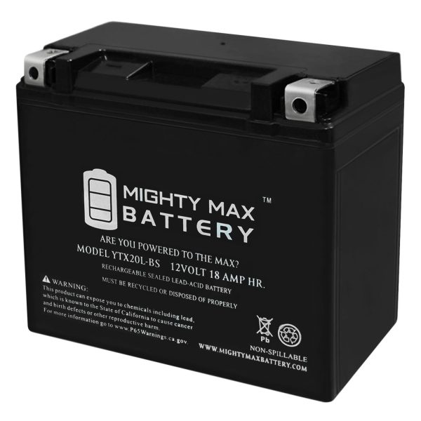 YTX20L-BS Battery Replaces Victory 1634 (100) Hammer (-08) 06-10
