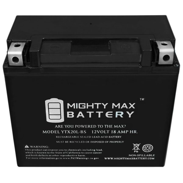 YTX20L-BS Battery Replaces Big Dog Bulldog Sport Motorcycles 10-11