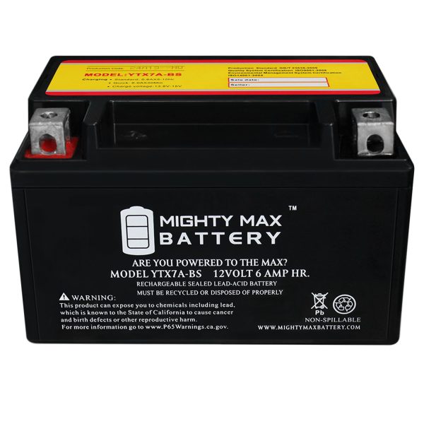 YTX7A-BS Replacement Battery Compatible with PowerStar UTX7A-BS