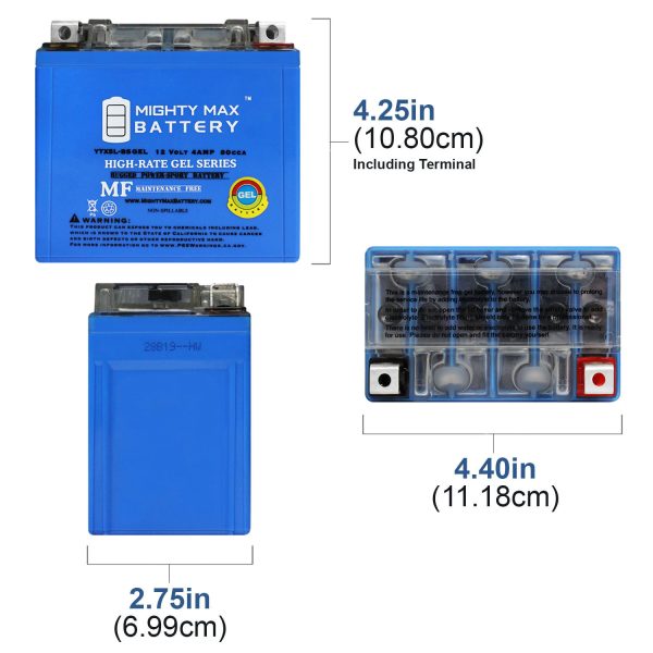 YTX5L-BS GEL Battery for Kawasaki 90 KFX90 2015-2016