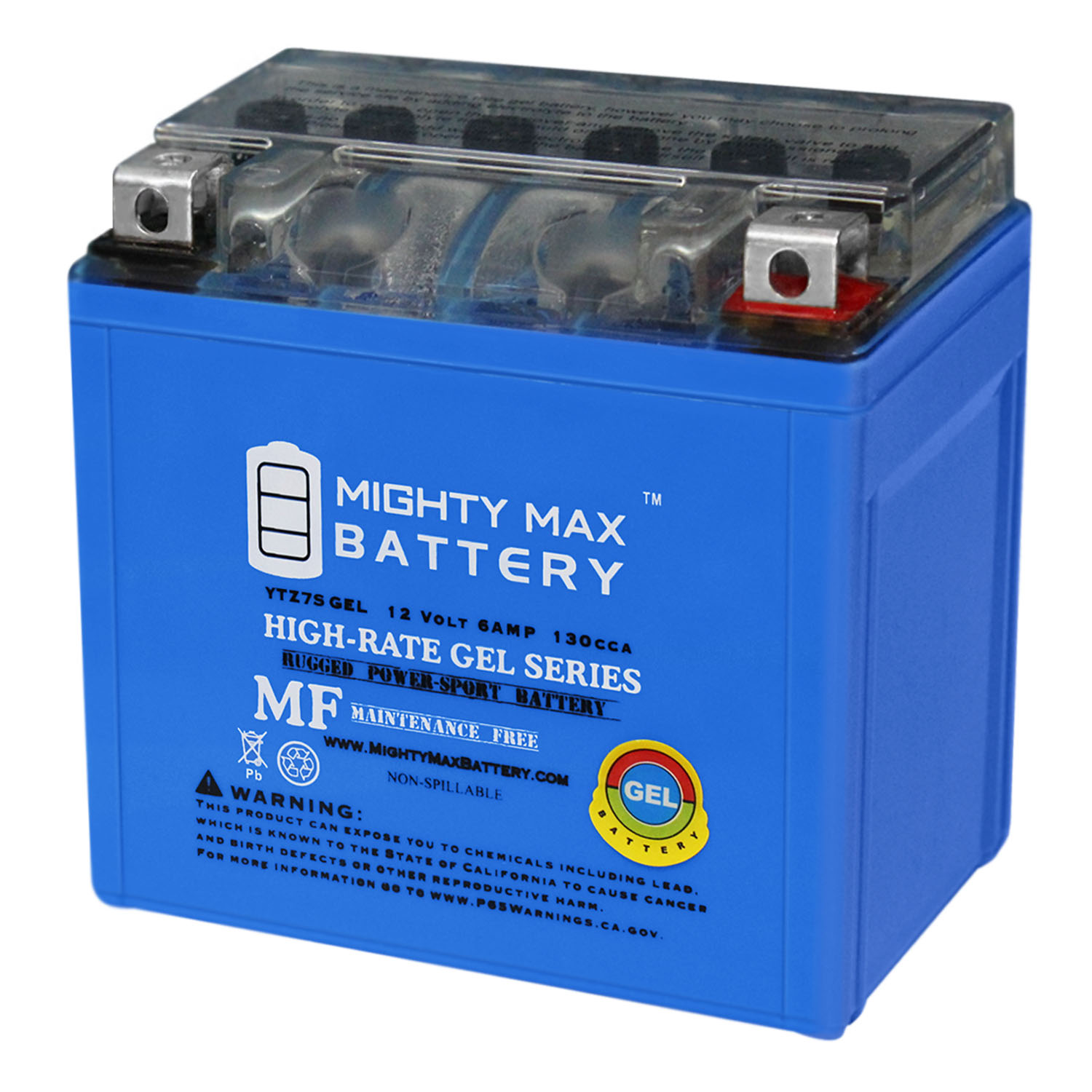 12V 6AH GEL Replacement Battery for BikeMaster MG7Z-S - MightyMaxBattery