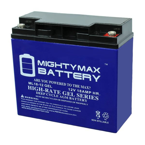 12V 18AH GEL Battery for Chauffeur Mobility Lil Taxi
