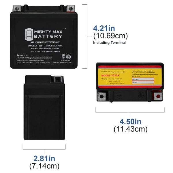 YTZ7S 12V 6AH 130CCA SLA BATTERY