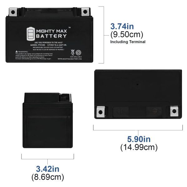 YTZ10S 12V 8.6AH 190CCA SLA BATTERY