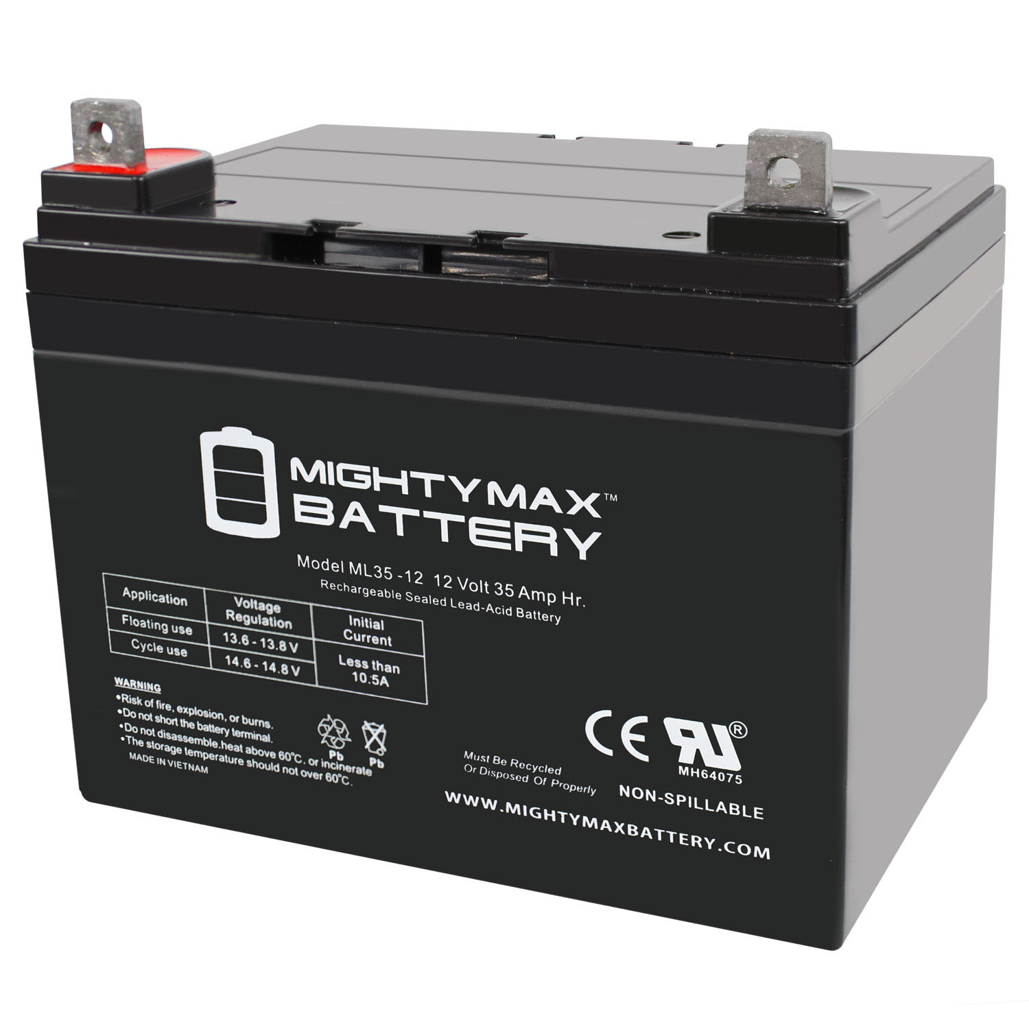 12V 35Ah SLA Battery Replacement for Powertron PTU1-35A
