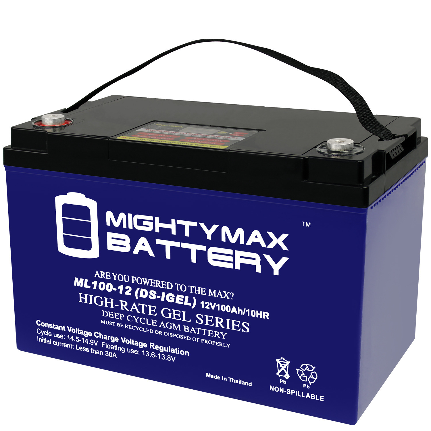 12V 100AH GEL Battery for Power Star AGM12100 - MightyMaxBattery