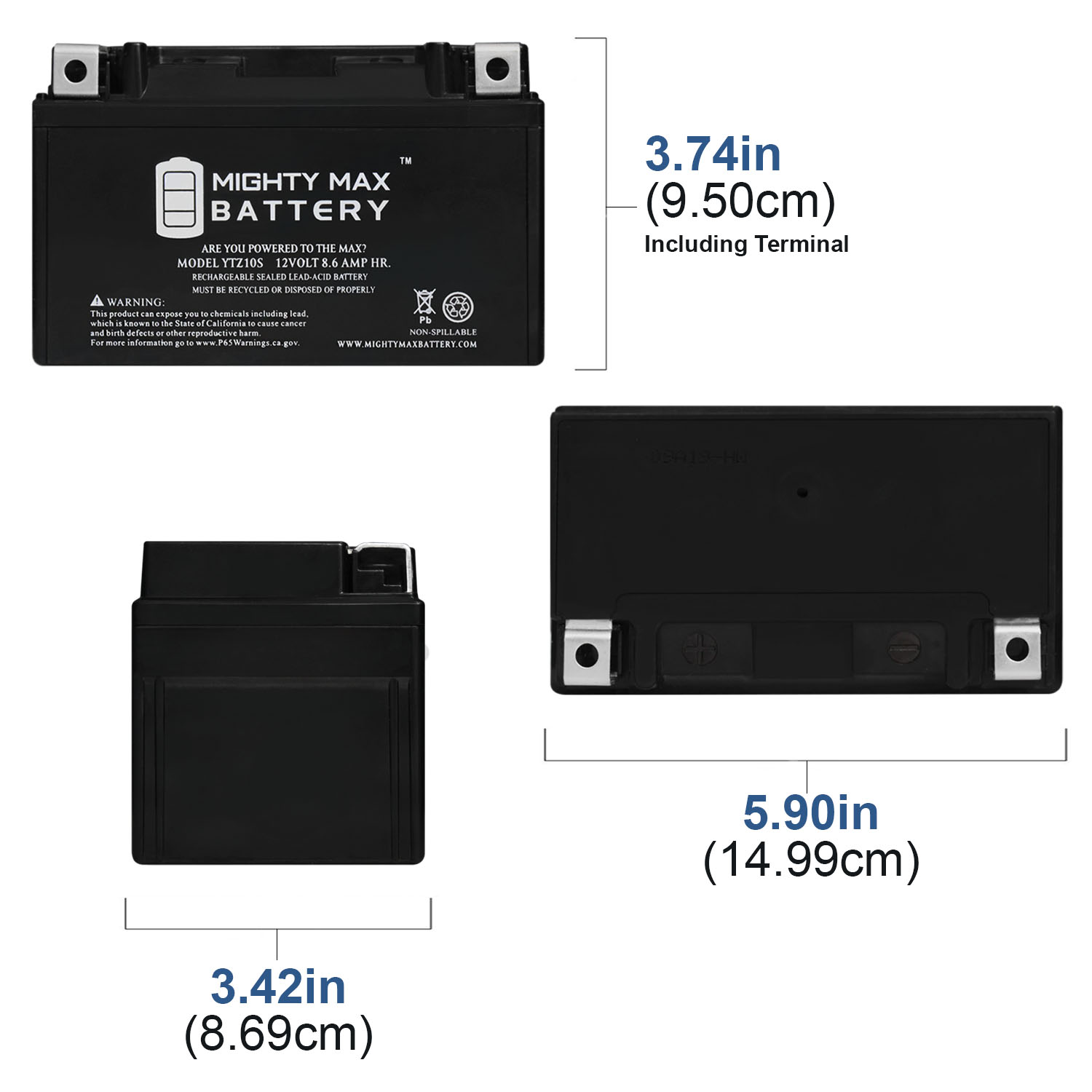 Lithium Ion Sealed Battery 12V 280 CCA Motorcycle Scooter ATV - Replacement  for YTZ10S YTZ12S YTZ14S YT12B-BS (MMG5) 