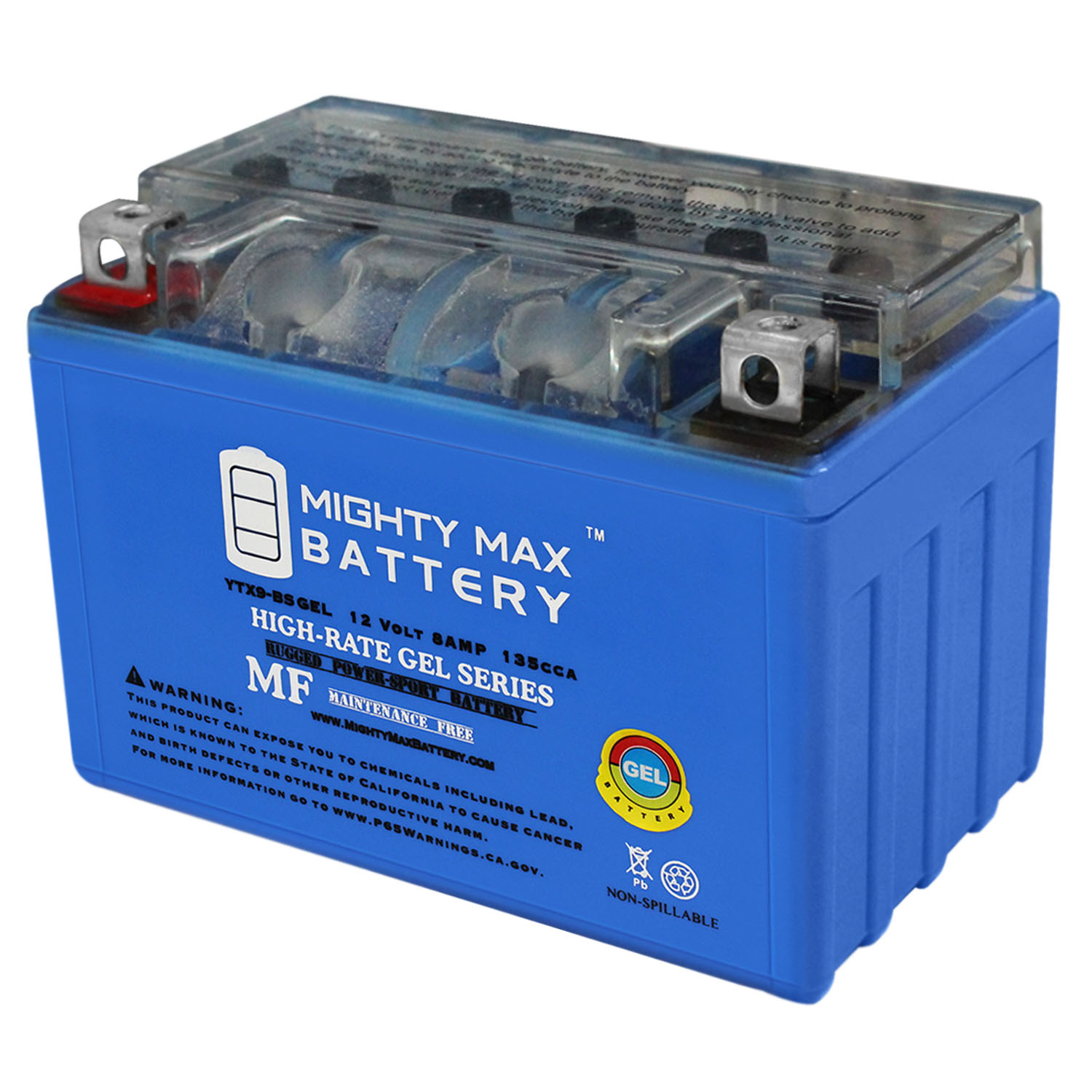 YUASA YTX9-BS. Rechargeable 12V 8,4 Ah motorcycle battery with