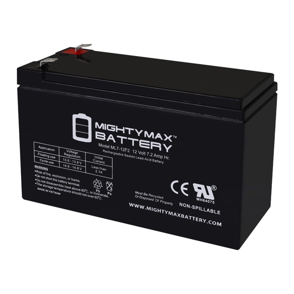 Mighty Max Battery ML7-12F2 - 12 Volt 7 AH, F2 Terminal, Rechargeable ...