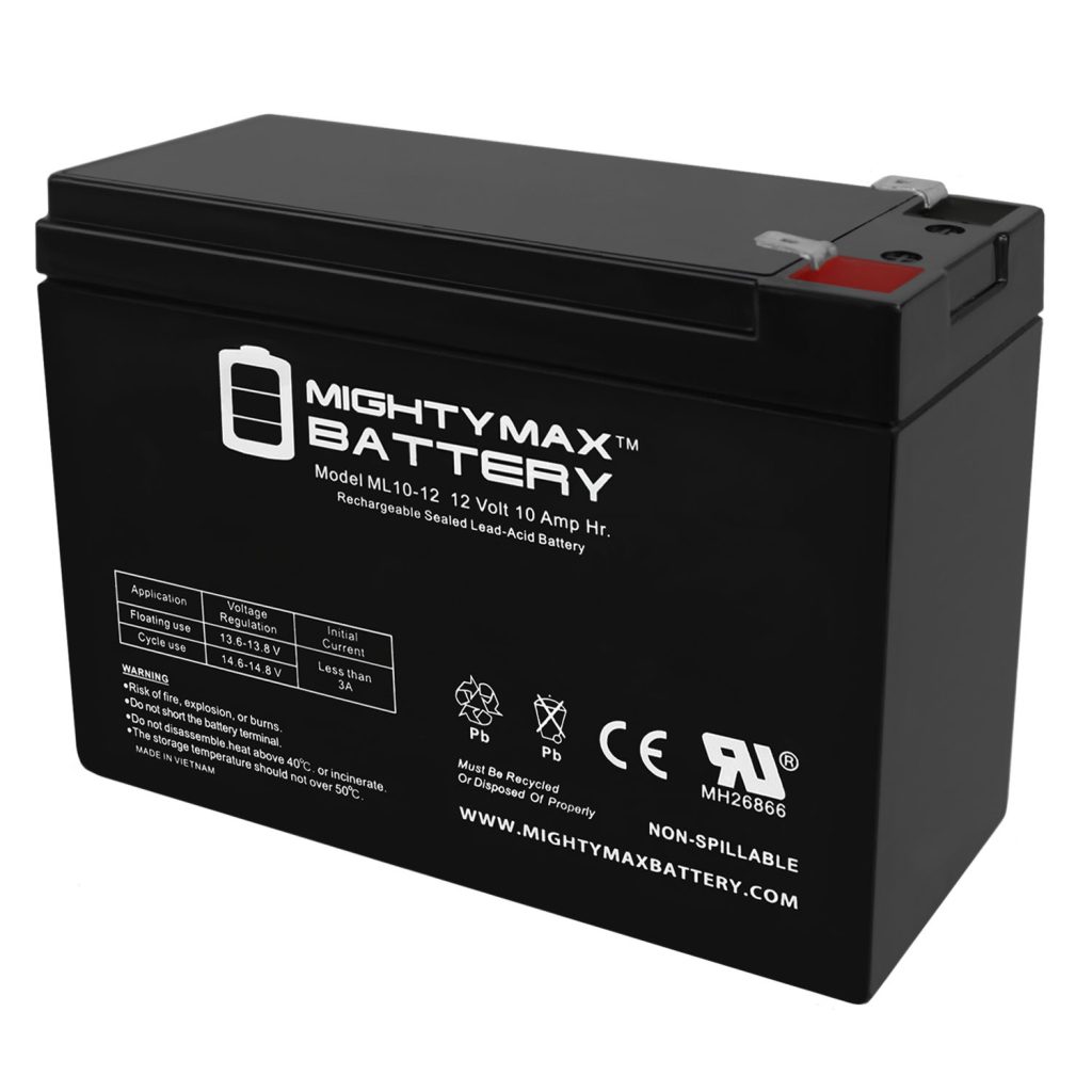 Mighty Max Battery ML10-12 - 12 Volt 10 AH, F2 Terminal, Rechargeable ...