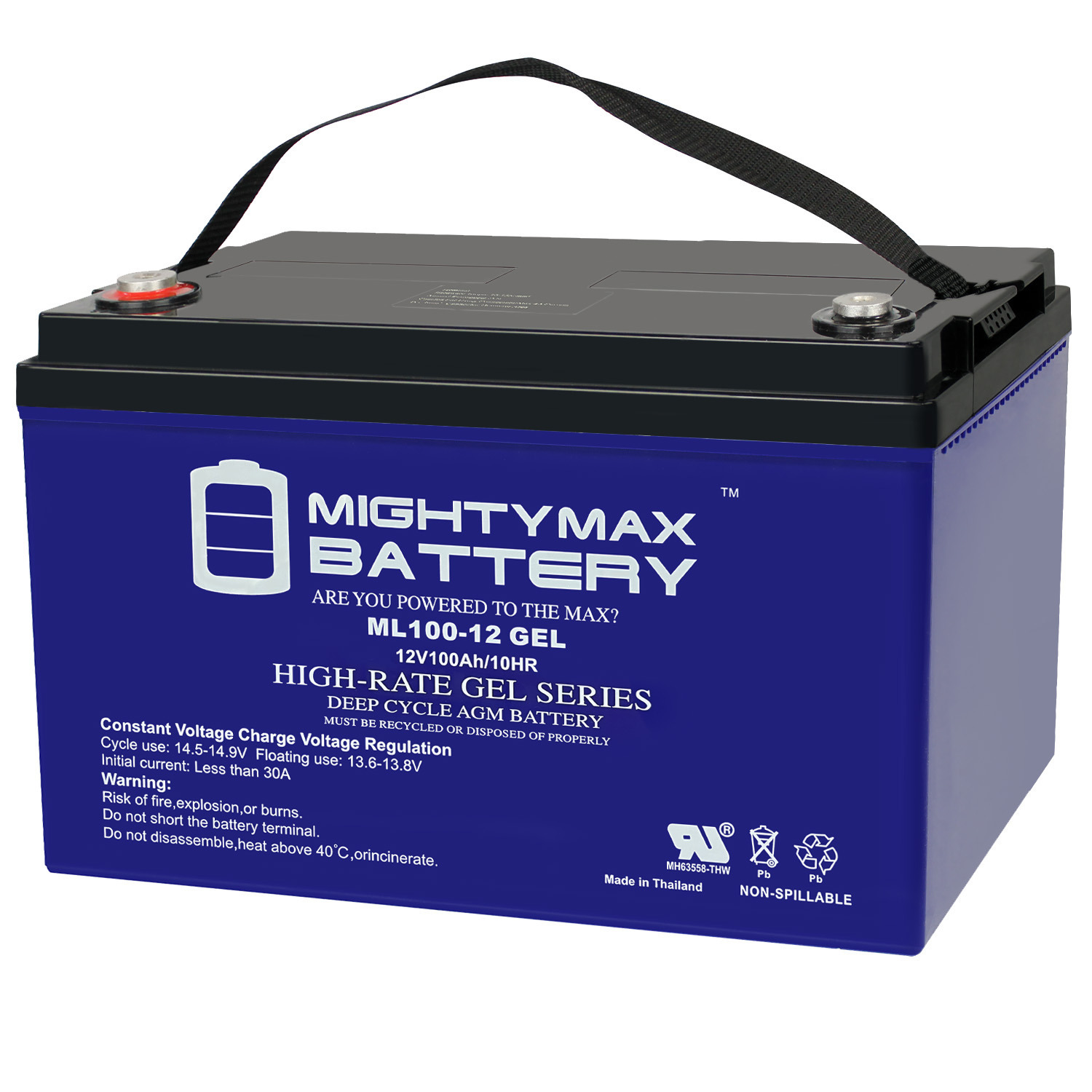 12V 100AH GEL Replacement Battery for RV Marine Solar System