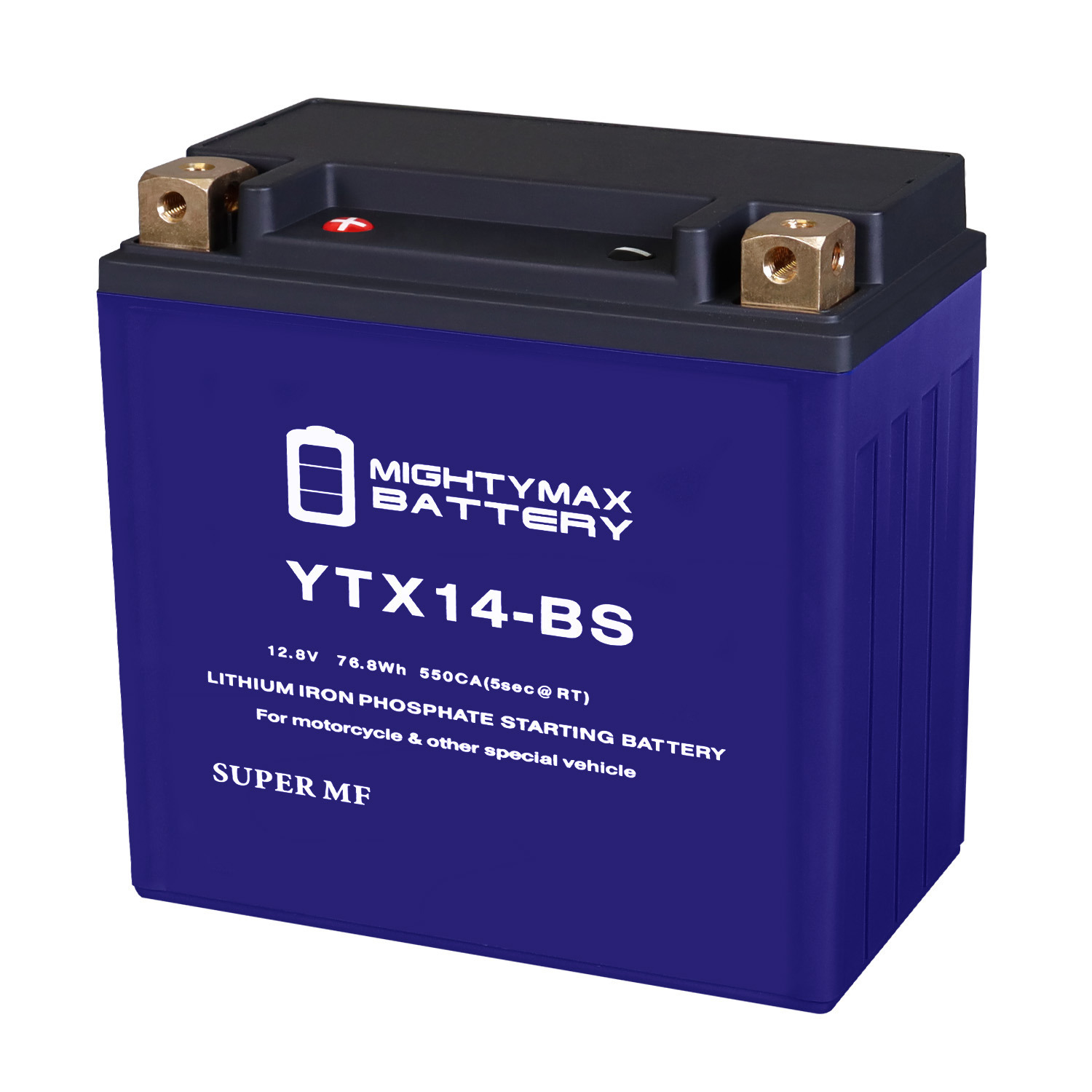 YTX14-BS Lithium Replacement Battery Compatible with Kawasaki ZX11, ZX12R,  ZX14