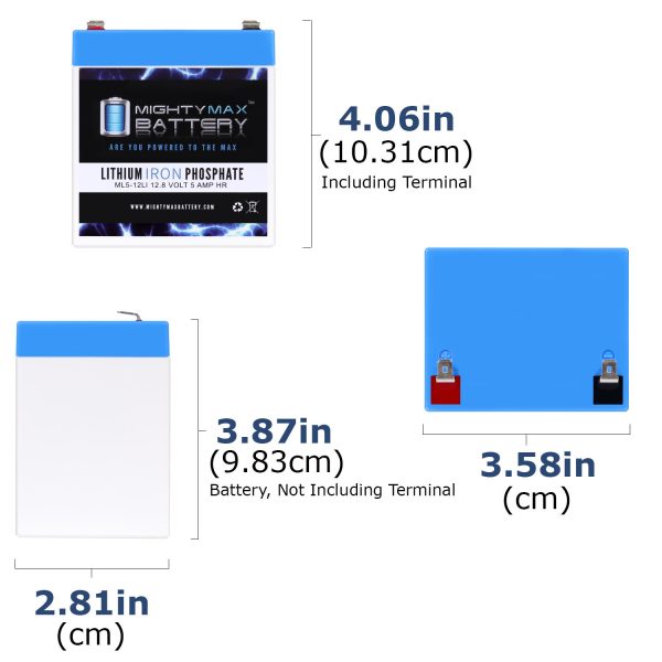 Mighty Max Battery ML5-12LI - 12 Volt 5 AH Deep Cycle Lithium Iron Phosphate (LiFePO4) Rechargeable and Maintenance Free Battery