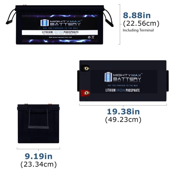 Mighty Max Battery ML100-24LI 24V 100Ah Lithium Iron Phosphate (LiFePO4) Rechargeable and Maintenance Free Battery