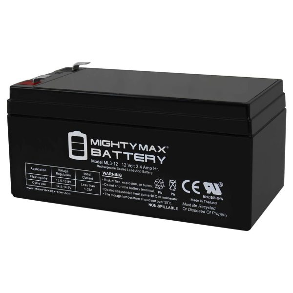 ML3-12 - 12 Volt 3 AH, F1 Terminal, Rechargeable SLA AGM Battery ...