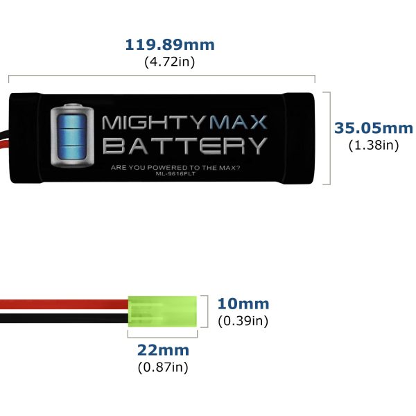 9.6V 1600mAh Flat Battery Pack