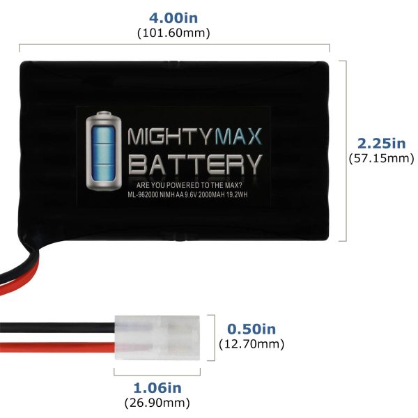 9.6V NiMH 2000mAh NiMH High Capacity Battery Pack