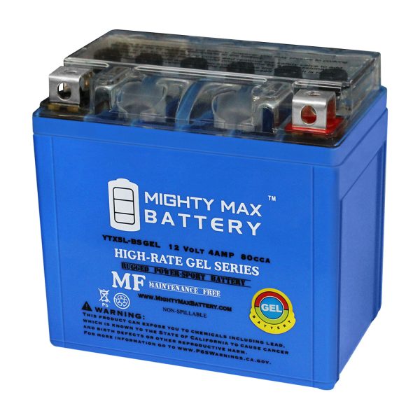 YTX5L-BSGEL -12 Volt 4 AH, GEL Type, 80 CCA, Rechargeable Maintenance Free SLA AGM Motorcycle Battery