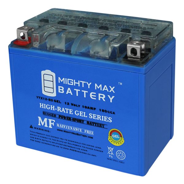 YTX12-BSGEL -12 Volt 10 AH, GEL Type, 180 CCA, Rechargeable Maintenance Free SLA AGM Motorcycle Battery