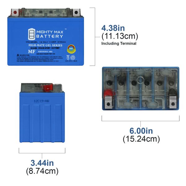 YTZ12SGEL -12 Volt 11 AH, GEL Type, 210 CCA, Rechargeable Maintenance Free SLA AGM Motorcycle Battery