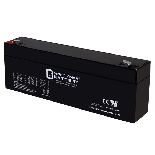 ML2.3-12 - 12 Volt 2.3 AH, F1 Terminal, Rechargeable SLA AGM Battery