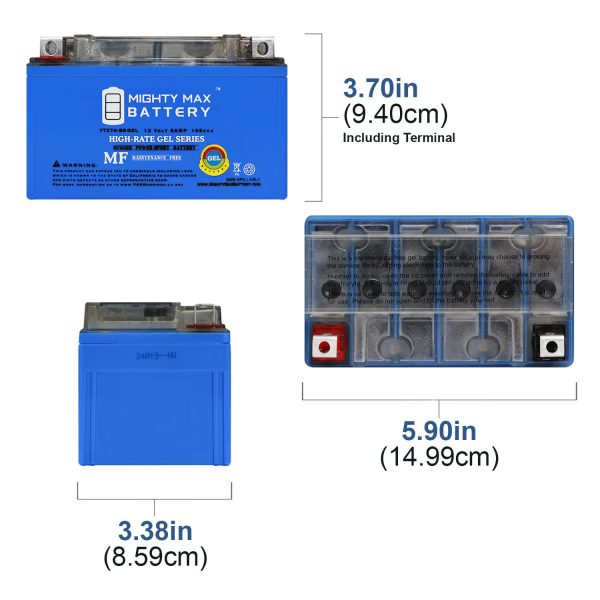 YTX7A-BSGEL -12 Volt 6 AH, GEL Type, 105 CCA, Rechargeable Maintenance Free SLA AGM Motorcycle Battery