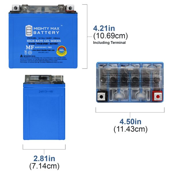 YTZ7SGEL -12 Volt 6 AH, GEL Type, 130 CCA, Rechargeable Maintenance Free SLA AGM Motorcycle Battery