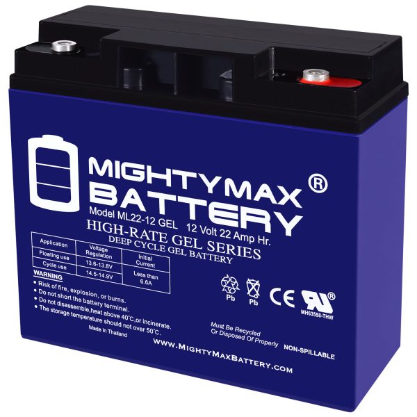 12V 22AH GEL Battery Replacement works with Modified Power Wheels MightyMaxBattery