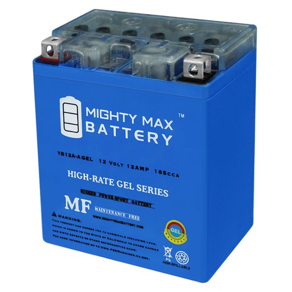 YB12A-AGEL -12 Volt 12 AH, 165 CCA, GEL Type, Rechargeable Maintenance Free SLA AGM Motorcycle Battery