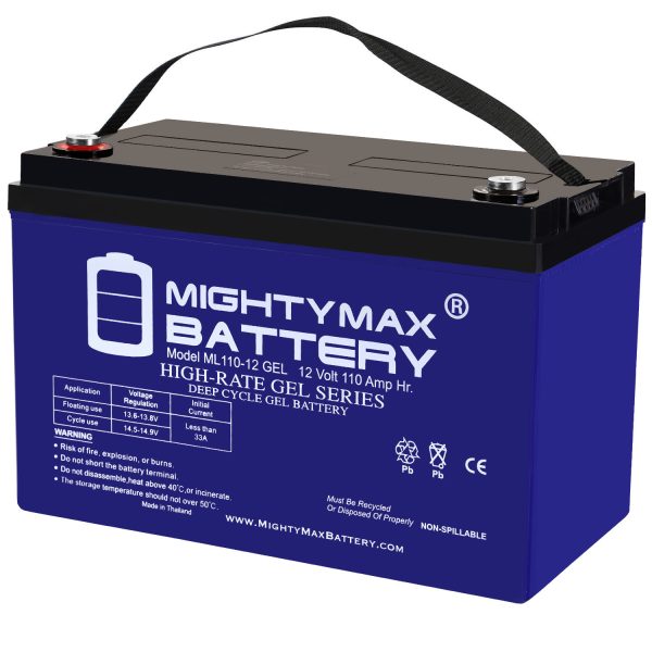 ML110-12GEL - 12 Volt 110 AH, GEL Type, Internal Thread (INT) Terminal, Rechargeable SLA AGM Battery