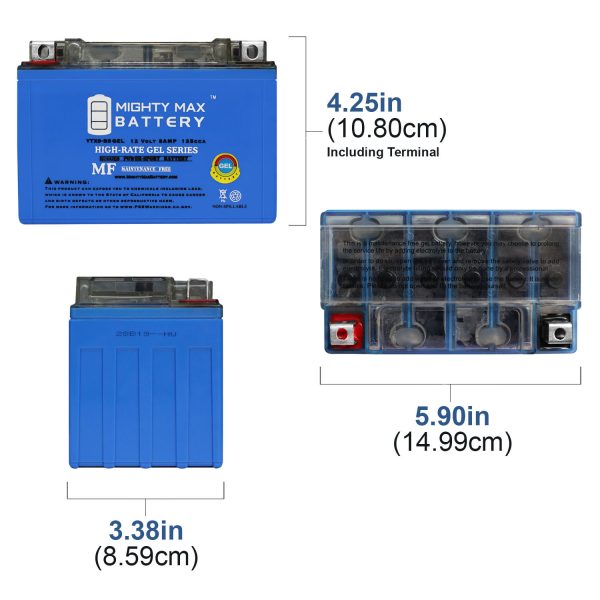 YTX9-BSGEL -12 Volt 8 AH, GEL Type, 135 CCA, Rechargeable Maintenance Free SLA AGM Motorcycle Battery