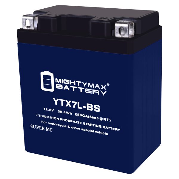 Mighty Max Battery YTX7L-BSLIFEPO4 - 12 Volt 6 AH, 210 CCA, Lithium Iron Phosphate (LiFePO4) Battery