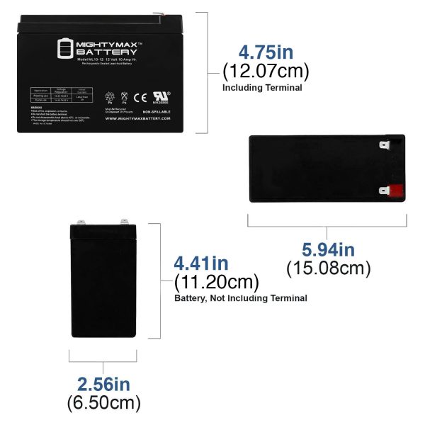 ML10-12 - 12 VOLT 10 AH SLA BATTERY - PACK OF 5