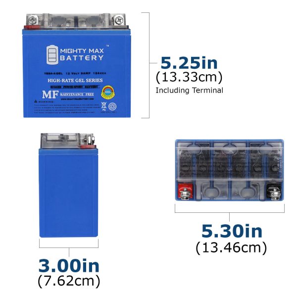 Mighty Max Battery YB9A-AGEL - 12 Volt 9 AH, GEL Type, 130 CCA, Rechargeable Maintenance Free SLA AGM Motorcycle Battery