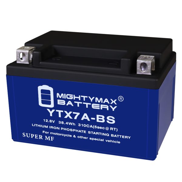 Mighty Max Battery YTX7A-BSLIFEPO4 - 12 Volt 6 AH, 260 CCA, Lithium Iron Phosphate (LiFePO4) Battery