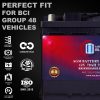 MM-H6 Start and Stop Car BCI Group Size 48 12V 70 AH, 120RC, 760 CCA Rechargeable AGM Car Battery