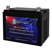 ML-U1-CCAHR -12 Volt, 320 CCA, Nut and Bolt (NB) Terminal, Rechargeable SLA AGM Battery