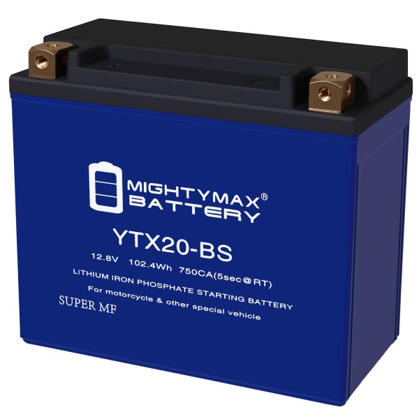 Mighty Max Battery YTX20-BS LIFEPO4 - 12 Volt 18 AH, 570 CCA, Lithium Iron Phosphate (LiFePO4) Battery